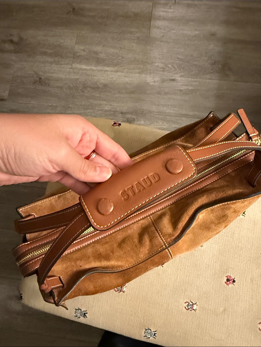 STAUD Harold Bag, Tan Suede - Picture 7 of 11
